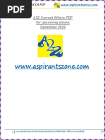 A2Z December 2018 Current Affairs PDF