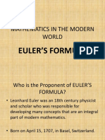 Mathematics in The Modern World: Euler'S Formula