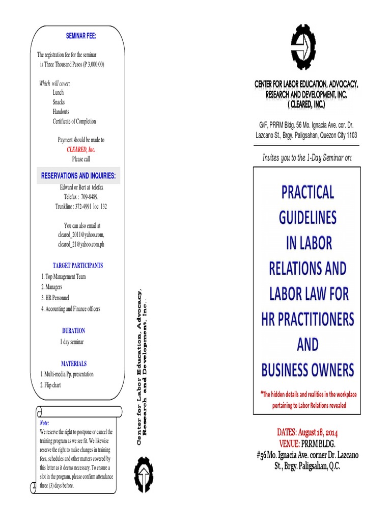 Practioner Guidelines Inlabor August18 2014 | PDF | Employment | Labour Law