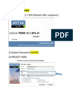 PDMS Project PKG' 1) PDMS Ver. 12.1.SP4 (Details Refer Snapshot.)