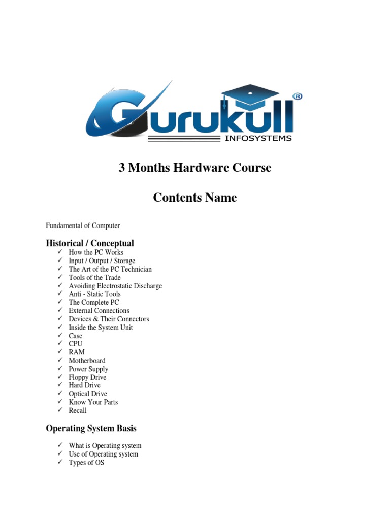 Hardware Course for IT Beginners | PDF | Bios | Random Access Memory