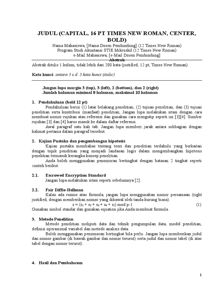 Template Jurnal Ilmiah-STIE | PDF