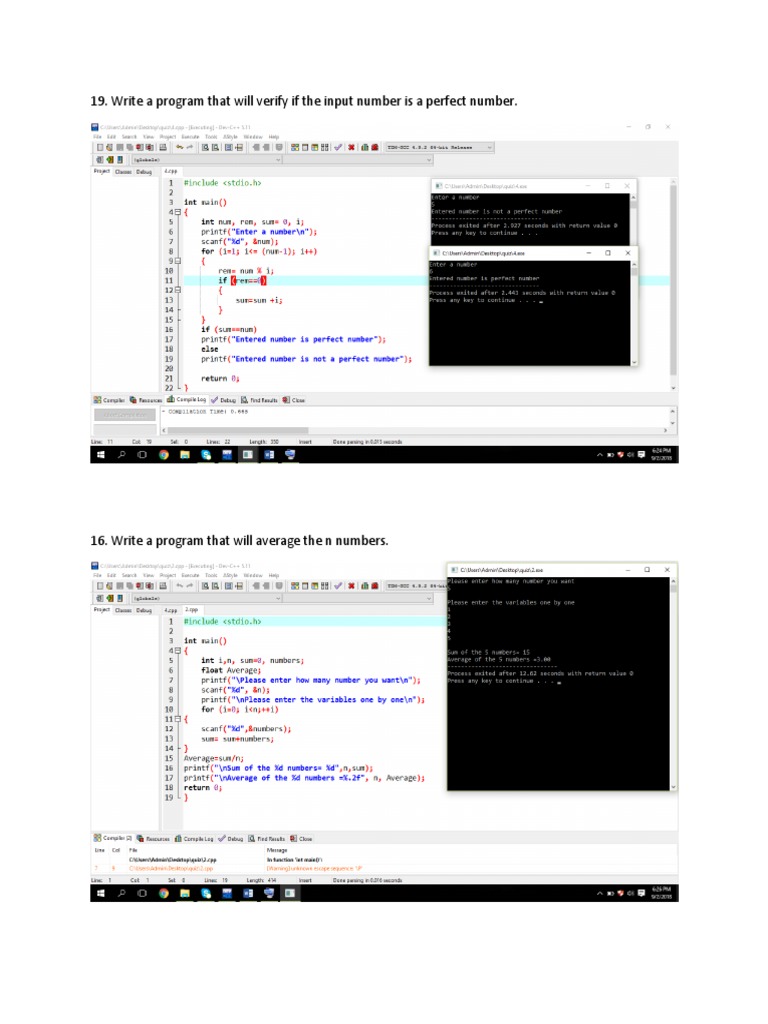 Programming Tasks for Number Verification | PDF