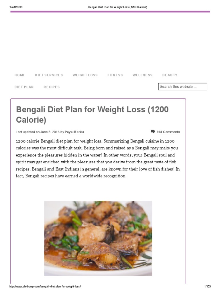 Bengali Diet Plan for Weight Loss (1200 Calorie).pdf Dieting Eating