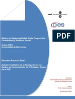 Estudio Cualitativo de la Percepción de los Medios de Comunicación de El Salvador Acerca de la RSE