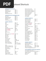 Shortcuts Tekla