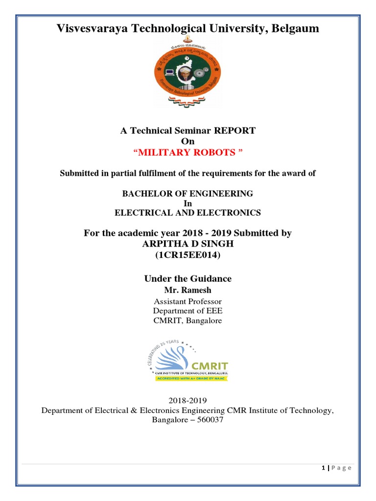 Arpitha Seminar Report1 PDF Unmanned Aerial Vehicle Infrared