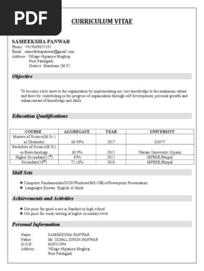 Sample CV