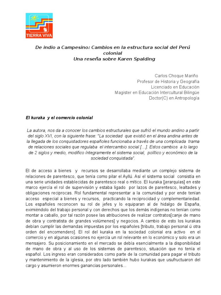 Spalding PDF Imperio español Sociedad