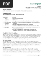 LearnEnglish Magazine The 2018 FIFA World Cup