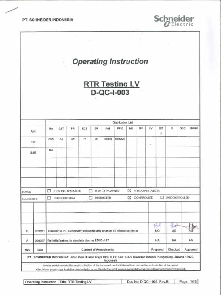 D-Qc-I-003 RTR Testing LV, Rev B | PDF | Electrical Connector | Transformer