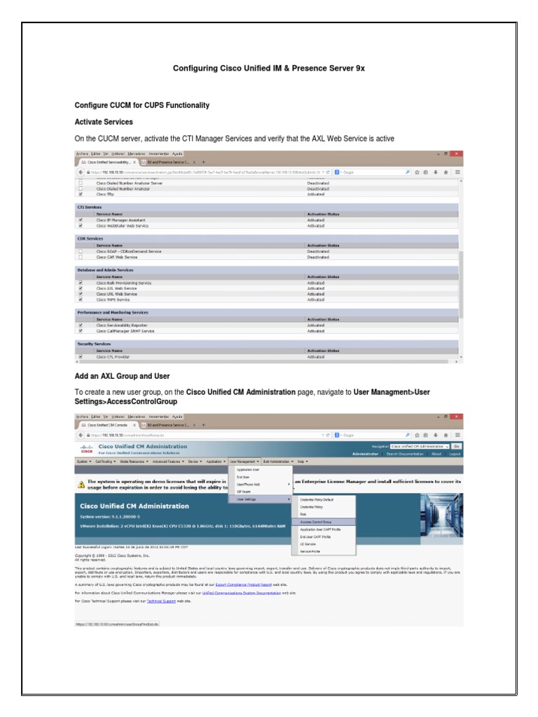 Configuring Cisco Unified IM & Presence | PDF | Session Initiation ...