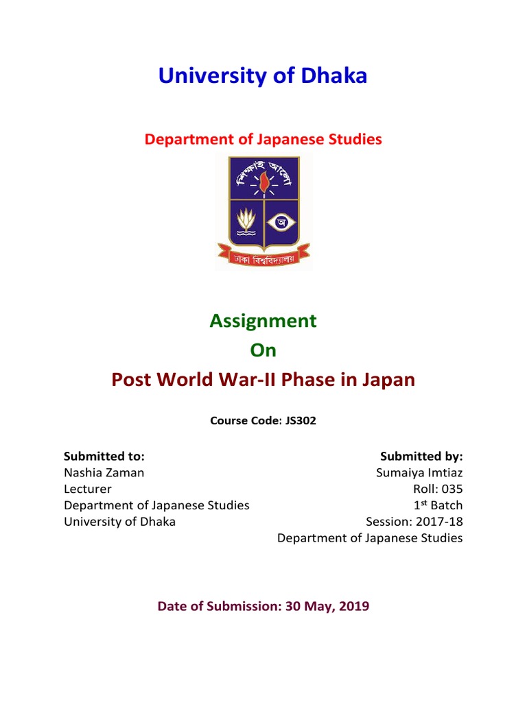 Post WWII Japan Assignments Overview | PDF