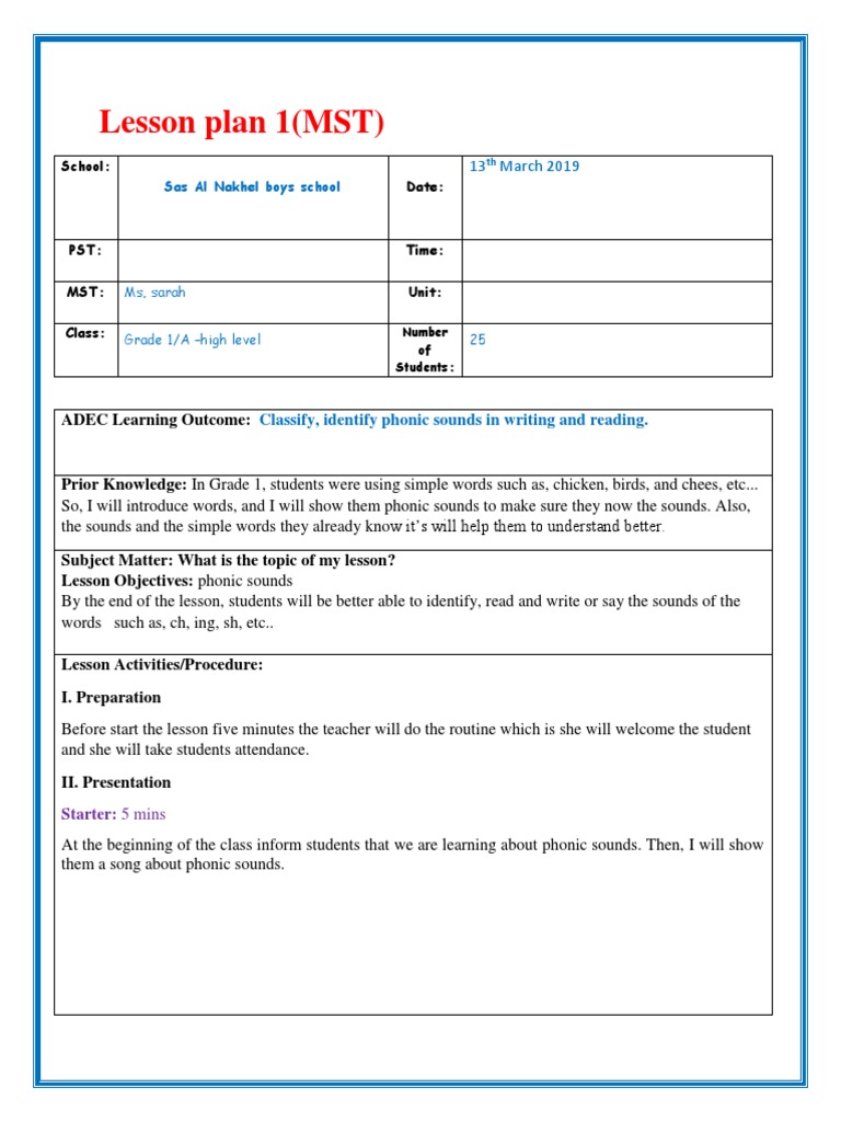Lesson Plans | PDF | Learning Styles | Lesson Plan