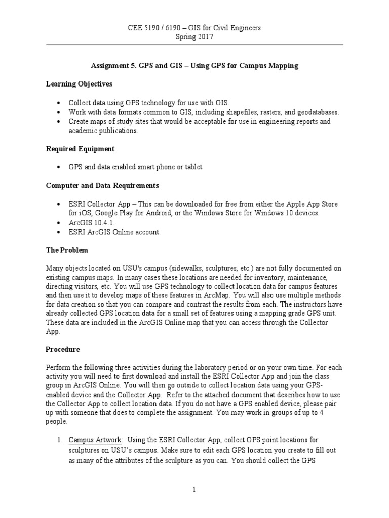 Comparing GPS Data Collection Methods for Mapping Campus Features PDF