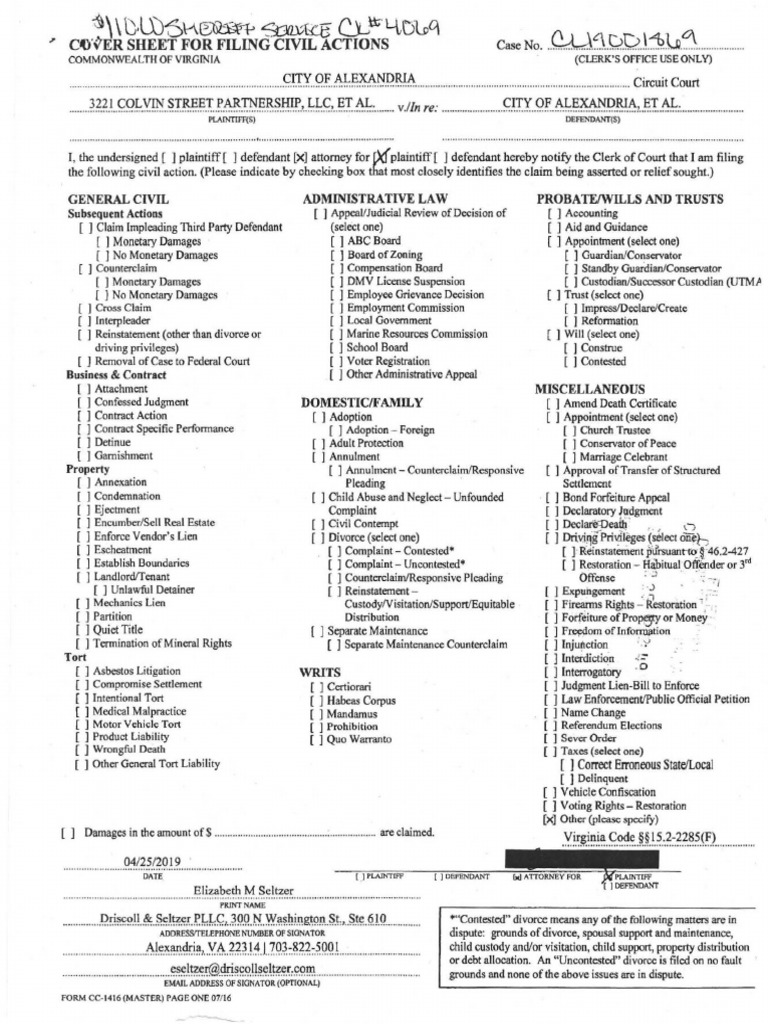 Alexandria Circuit Court Complaint Poultry Slaughterhouse PDF