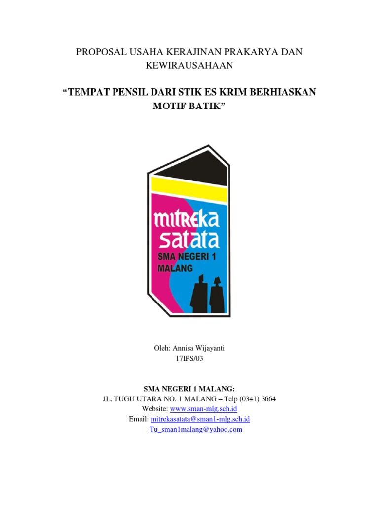 Proposal Usaha Kerajinan Prakarya Dan Kewirausahaan