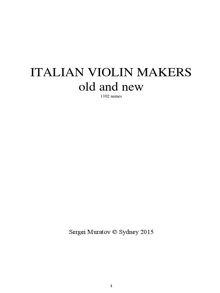 Italian Violin Makers A B PDF PDF