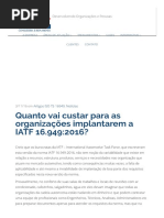 Quanto Vai Custar Para as Organizações Implantarem a IATF 16
