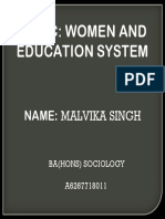 Name: Malvika Singh: Ba (Hons) Sociology A6267718011