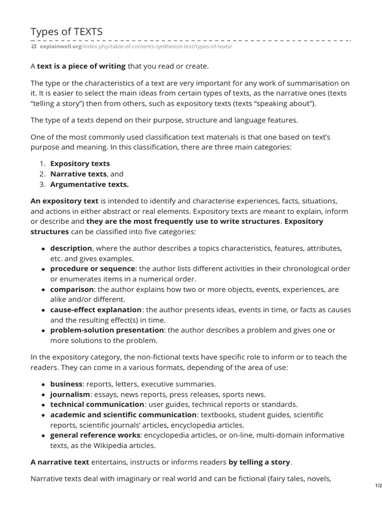 Understanding Text Types | PDF | Narrative | Communication