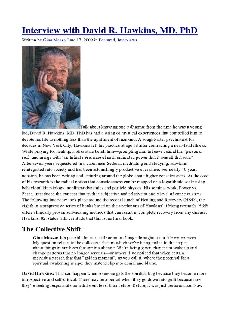 Interview With David R. Hawkins, MD, PHD: The Collective Shift | PDF ...