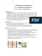 Types of Learning Resources PDF