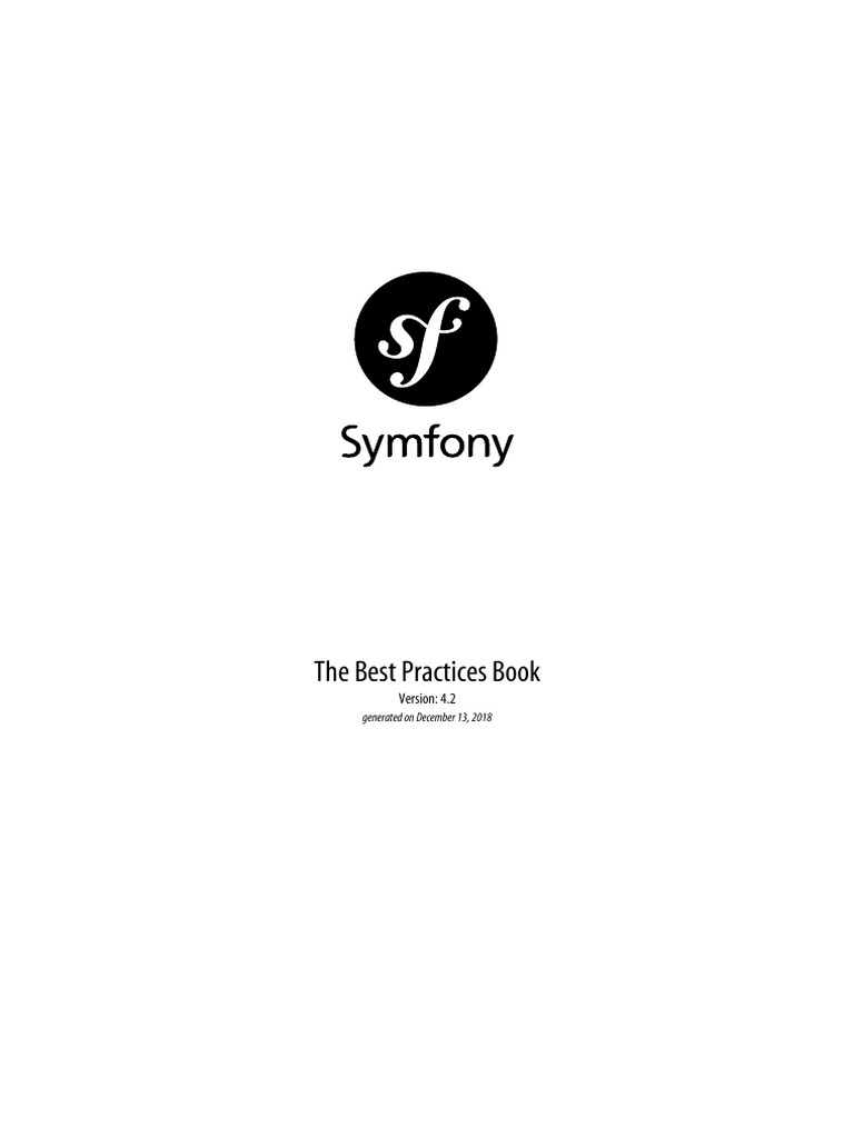 Symfony Best Practices 4.2 | PDF | Php | Application Software