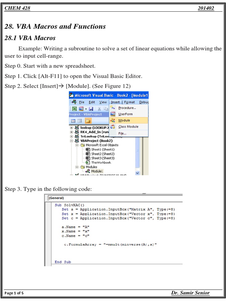0028 1 VBA Macros and Functions | PDF | Spreadsheet | Macro (Computer ...