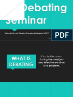 NUDC Debate Seminar 2019