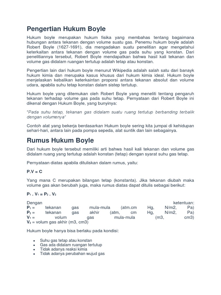 Pengertian Hukum Boyle Pdf