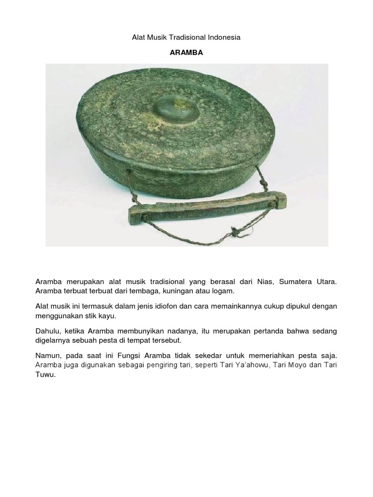 Alat Musik Tradisional Indonesia | PDF