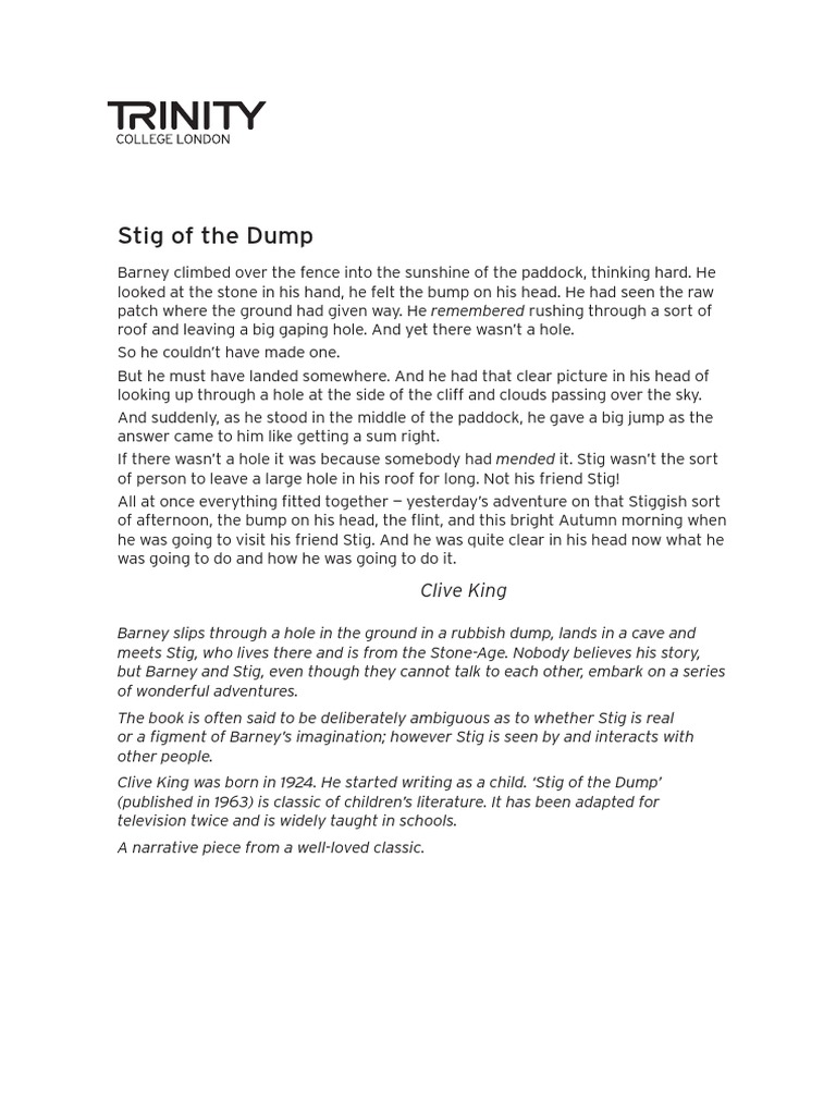 Stig of The Dump | PDF | Mystery, Thriller & Crime Fiction | Young Adult