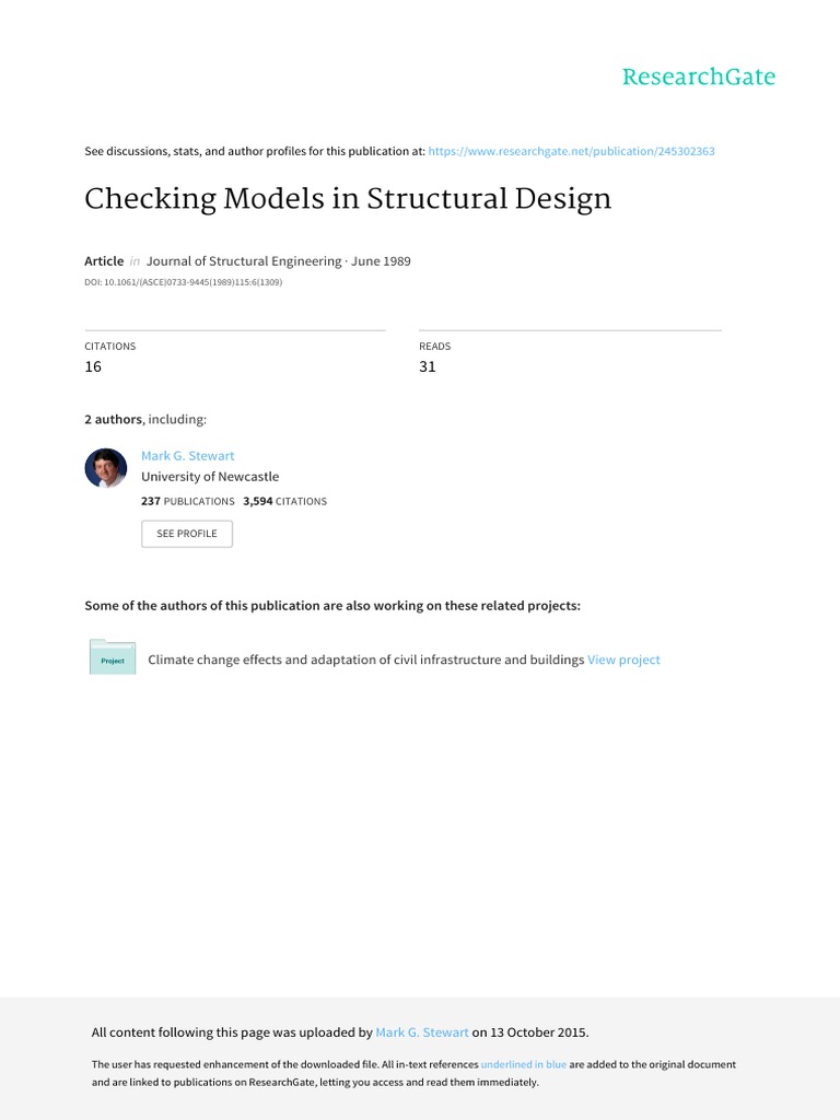 ASCE Checking Models 1989 | PDF | Error | Design