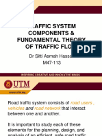 Traffic System Components & Fundamental Theory of Traffic Flow