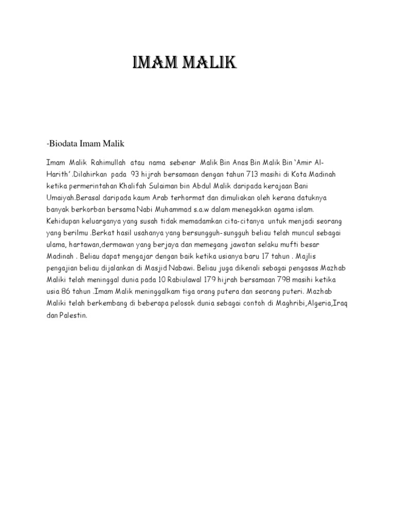 Imam Malik Pdf