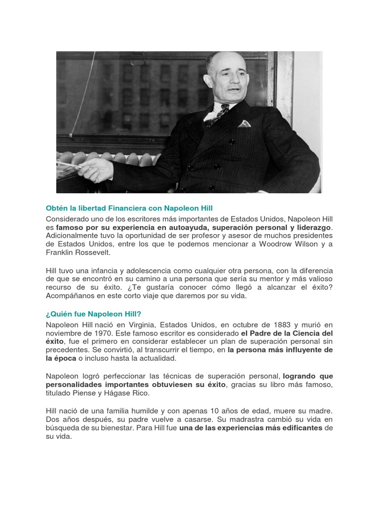 Piense Y Hagase Rico Napoleon Hill Wikipedia