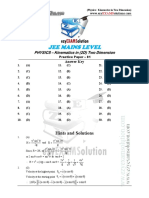 JEE Mains Kinematics in 2D - Sol-1 - Ezyexamsolution