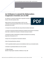 An Ordinance To Amend The Maharashtra Cooperative Societies Act of 1960 - Consumer Resources