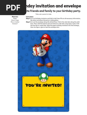 Birthday Invite nintendo