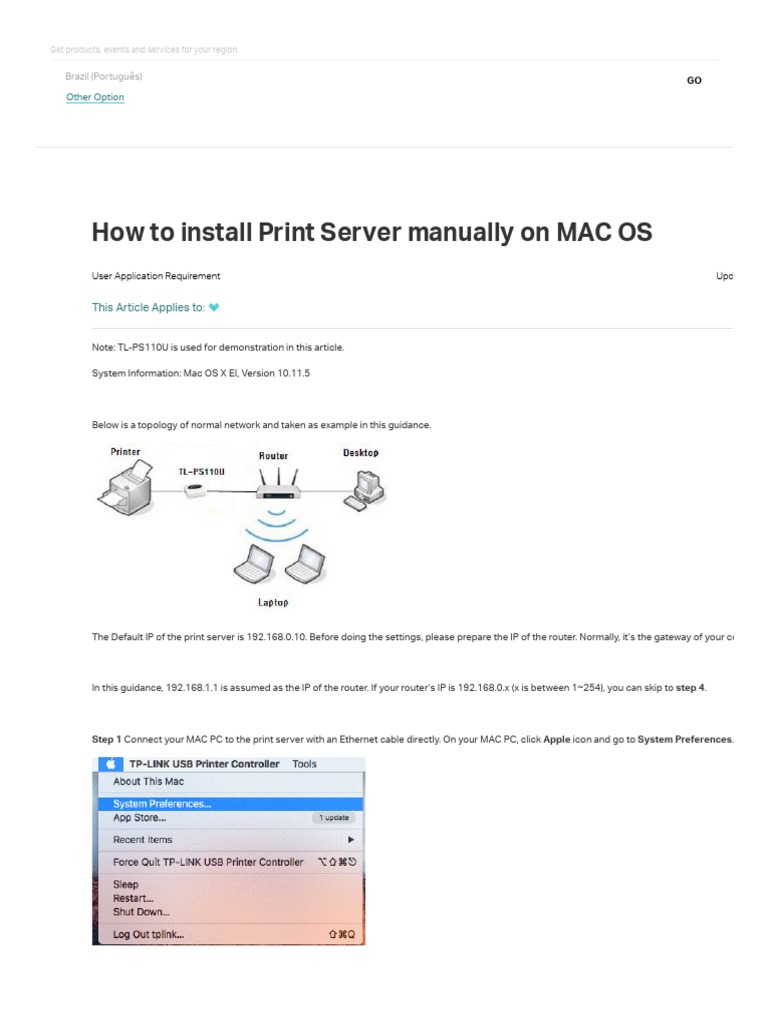 Print Server Install PDF Ip Address Router