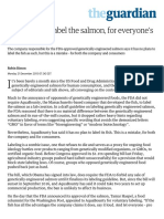 Aquabounty: Label The Salmon, For Everyone'S Sake: Robin Bisson