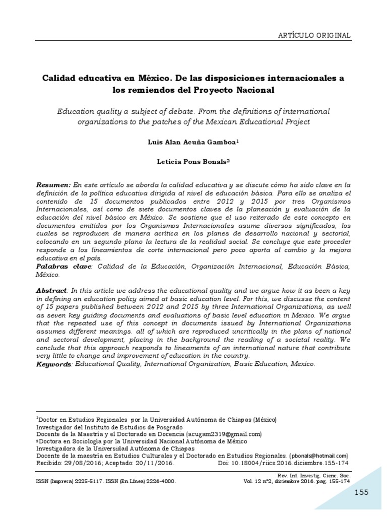 Calidad Educativa en Mexico | PDF | Evaluación | Maestros