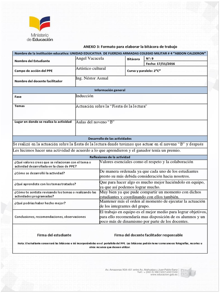 ANEXO 3 Formato para elaborar la bitácora de trabajo Blog Maestros