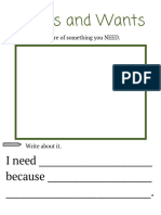 Needs and Wants Worksheet