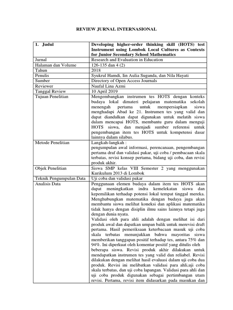 Review Jurnal Internasional