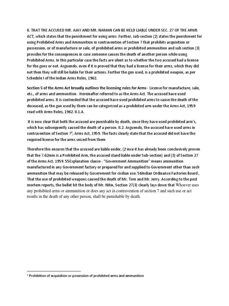 Section 5 of The Arms Act Broadly Outlines The Licensing Rules For Arms