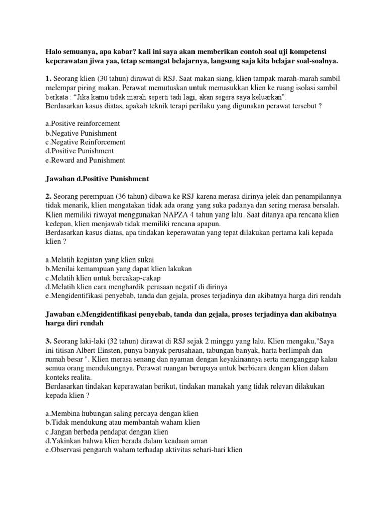 Soal Jiwa Keperawatan Ukom 2019