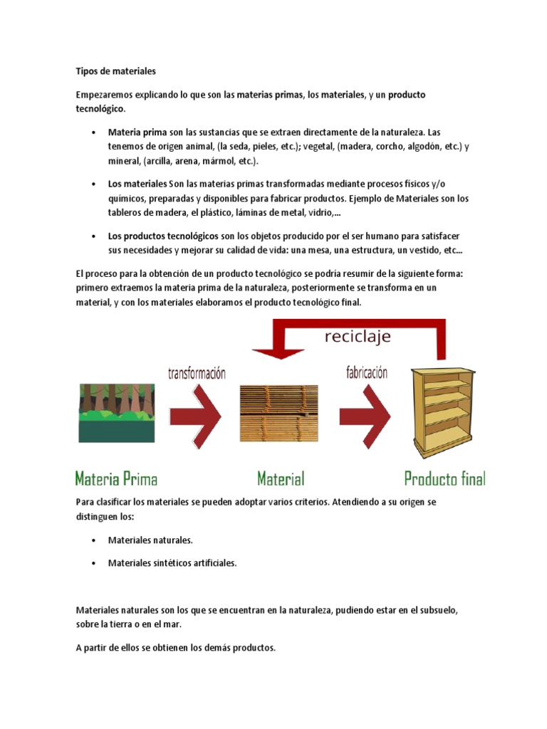 Materias Primas y Materiales Transformados | PDF | Materia prima | Hormigón
