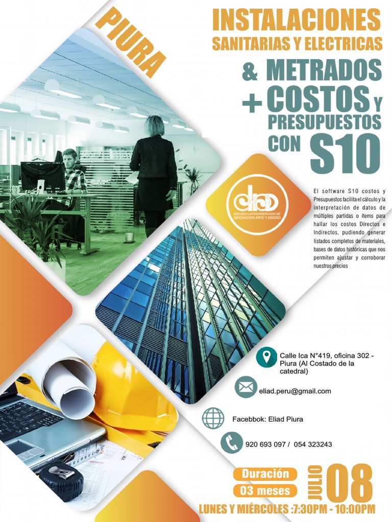 Brochure Ie + Is + Metrados Costos y Presupuestos S10 | PDF ...